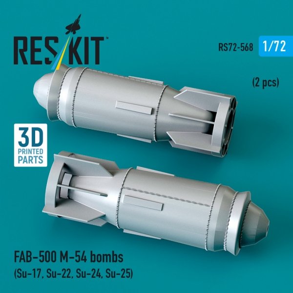 RESKIT RS72-0568 FAB-500 M-54 bombs (2 pcs) (Su-17, Su-22, Su-24, Su-25) (3D Printed) (1/72)