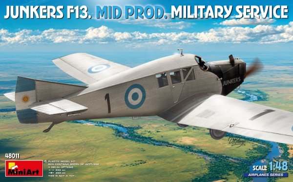 MiniArt 48011 JUNKERS F13. MID PROD. MILITARY SERVICE 1/48