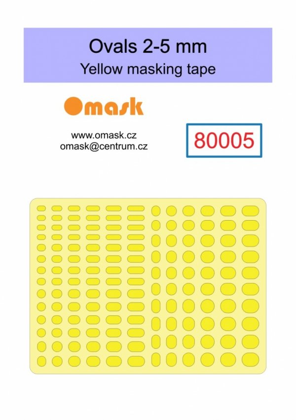 Omask 80005 Ovals 2-5mm (yellow masking tape)