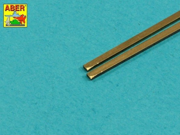 Aber KR-15 Kwadratowe pręty mosiężne 1,5 mm długość 245mm x 2 szt. / Brass square rods 1,5 mm length 245mm x2 pcs.