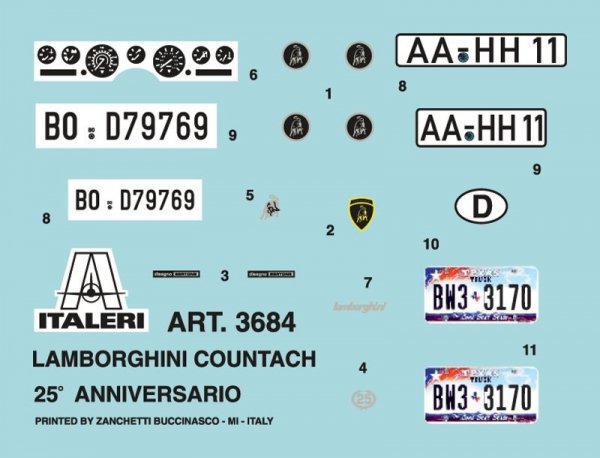 Italeri 3684 LAMBORGHINI COUNTACH 25th Anniversary 1/24