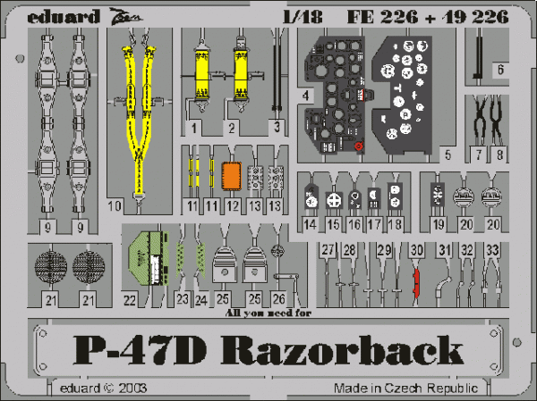 Eduard 49226 P-47D-20 1/48 Tamiya