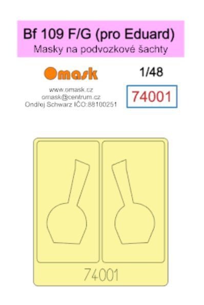 Omask 74001 Bf 109 F/G (for Eduard) wheelbay yellow masking tape 1/48