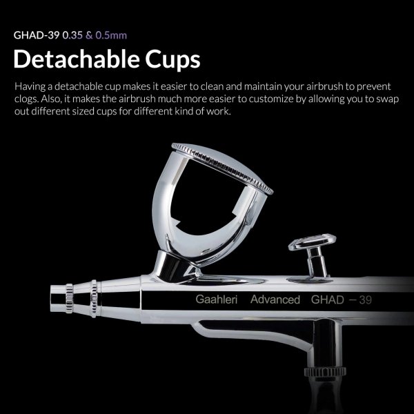 Gaahleri 40133 Advanced Series GHAD-39 Airbrush 0,35 mm &amp; 0,5 mm, 1/4 oz &amp; 1/2 oz