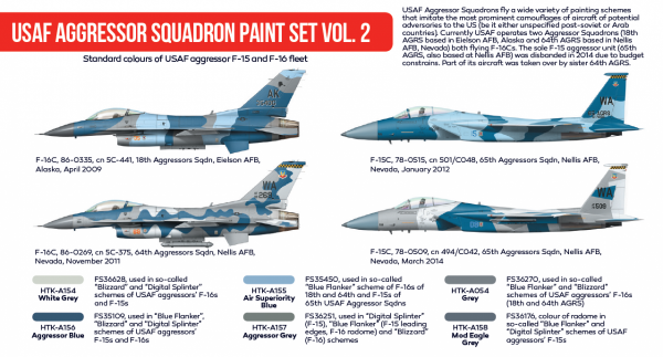 Hataka HTK-AS30 USAF Aggressor Squadron paint set vol. 2 (6x17ml)