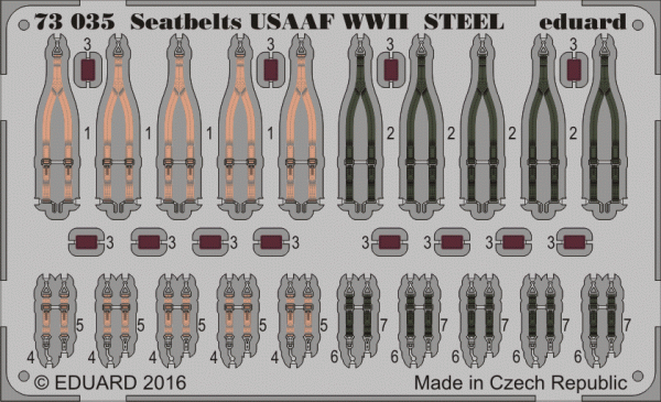 Eduard 73035 Seatbelts USAAF WWII STEEL 1/72