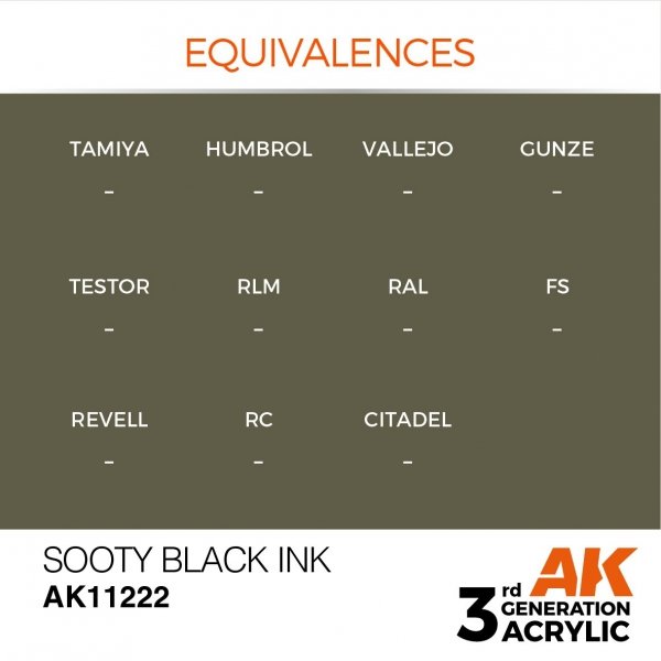 AK Interactive AK11222 SOOTY BLACK – INK 17ml