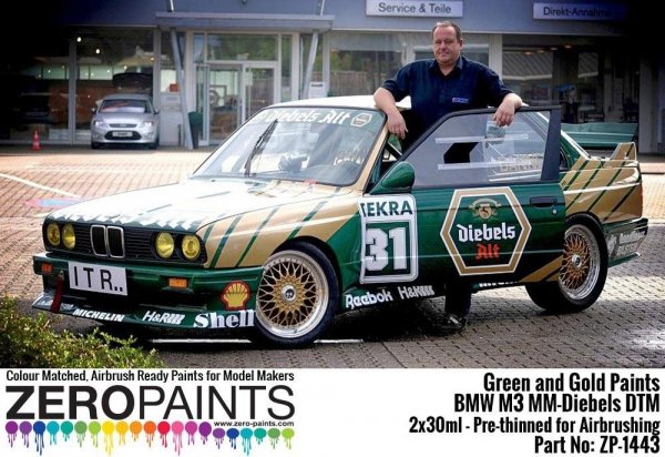 Zero Paints ZP-1443 BMW M3 MM-Diebels DTM - Green and Gold Paint Set 2x30ml