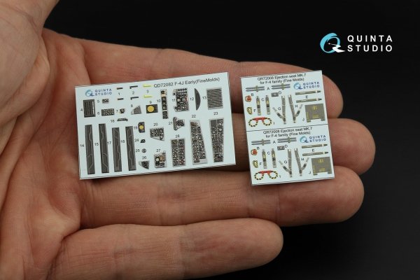 Quinta Studio QD72082 F-4J Early 3D-Printed &amp; coloured Interior on decal paper (Fine Molds) 1/72
