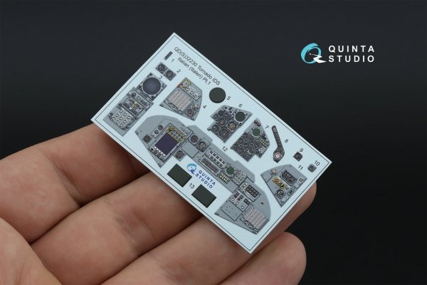 Quinta Studio QDS+32230 Tornado IDS Italian 3D-Printed &amp; coloured Interior on decal paper (Italeri) (Small version) (with 3D-printed resin parts) 1/32