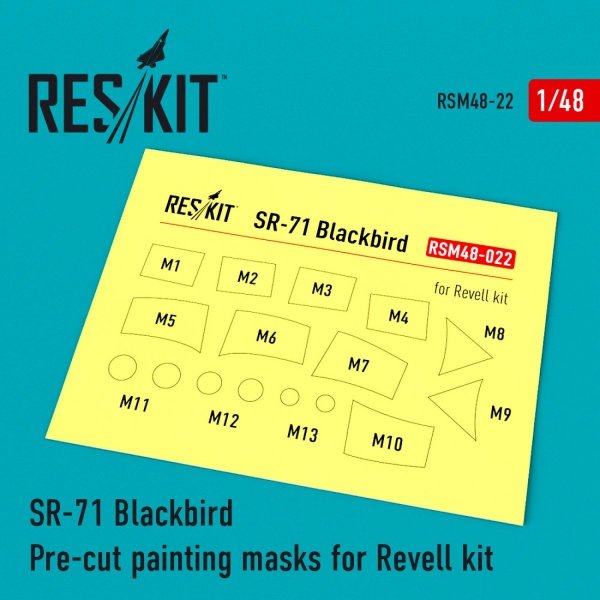 RESKIT RSM48-0022 SR-71 &quot;BLACKBIRD&quot; PRE-CUT PAINTING MASKS FOR REVELL KIT 1/48
