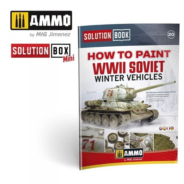 AMMO of Mig Jimenez 7903 SOLUTION BOX MINI (20) - How to paint WWII Soviet Winter Vehicles