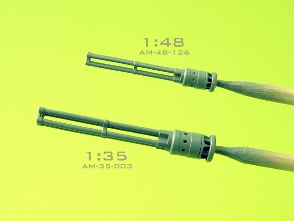 Master AM-48-126 Mi-24 (Hind D/E) - JakB-12.7 machine gun barrel and DUAS probe (metal and resin parts) 1:48