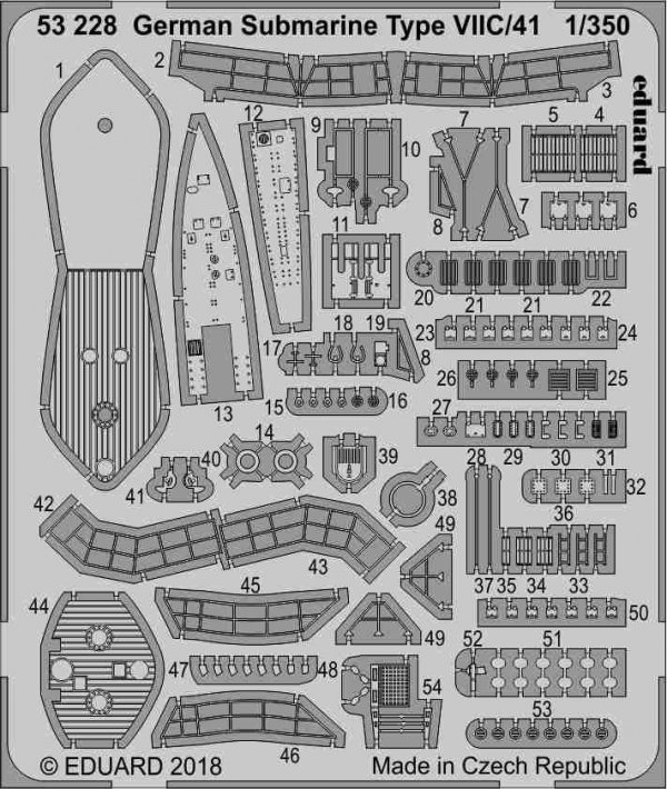 Eduard 53228 German Submarine Type VIIC/41 REVELL 1/350