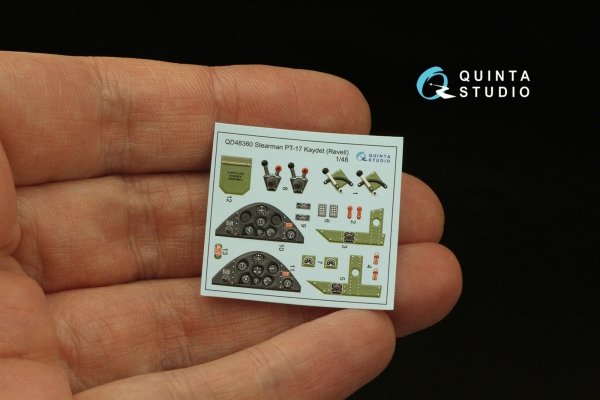 Quinta Studio QD48360 Stearman Pt-17 Kaydet 3D-Printed &amp; coloured Interior on decal paper (Revell) 1/48