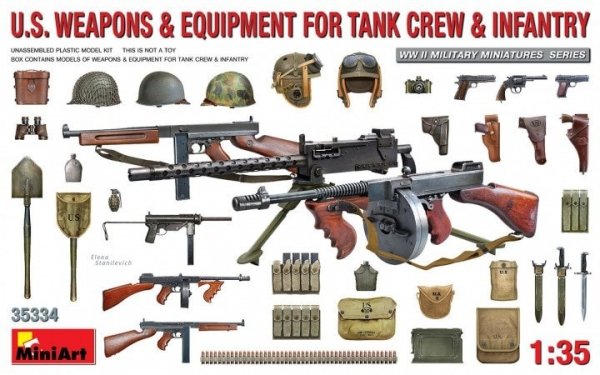 MiniArt 35334 U.S. Weapons &amp; Equipment for Tank Crew &amp; Infantry 1/35