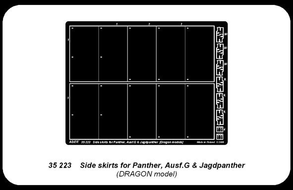 Aber 35223 Side skirts for Panther Ausf.G and Jagdpanther (1:35)