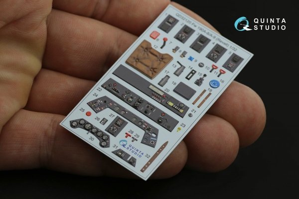 Quinta Studio QD32120 Fw 190 A-8/A-9 3D-Printed &amp; coloured Interior on decal paper ( Revell ) 1/32