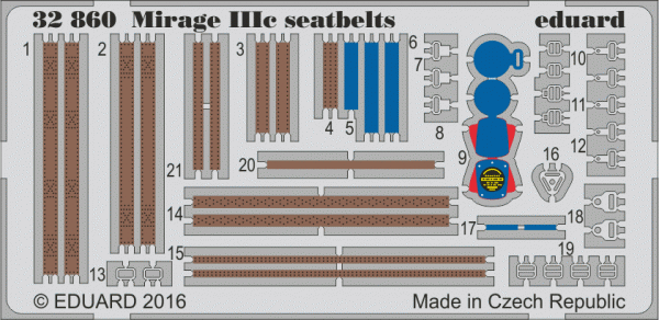 Eduard 32860 Mirage IIIc seatbelts ITALERI 1/32