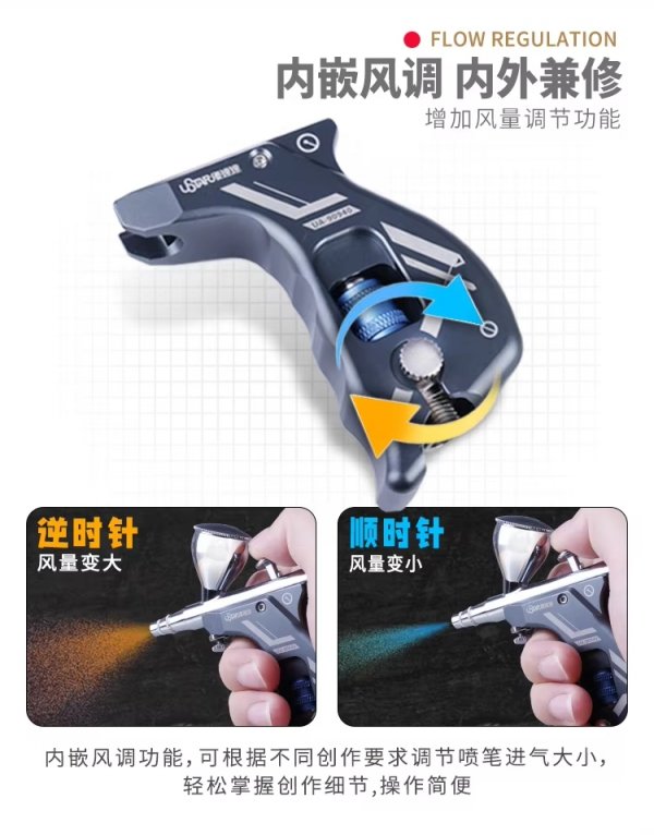 U-Star UA-90940 Airbrush Grip (Grey)