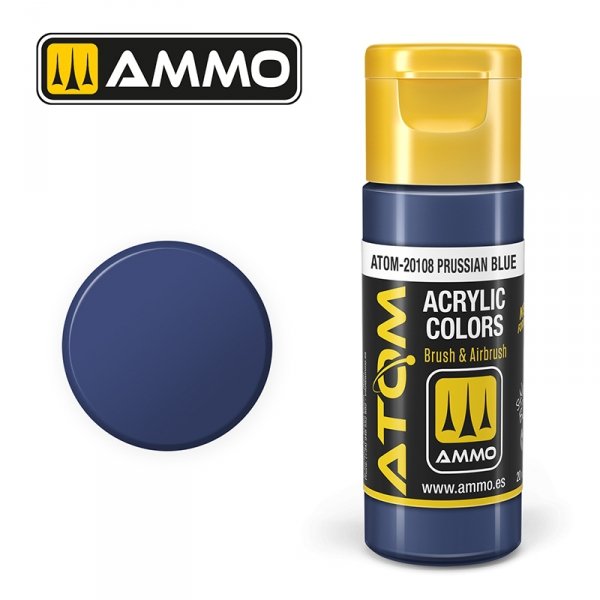 AMMO of Mig Jimenez 20108 ATOM COLOR Prussian Blue 20ml