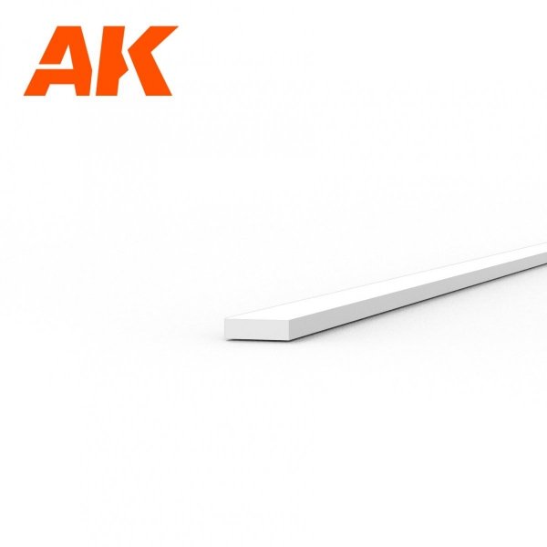 AK Interactive AK6502 STRIPS 0.30 X 1.00 X 350MM – STYRENE STRIP – (10 UNITS)
