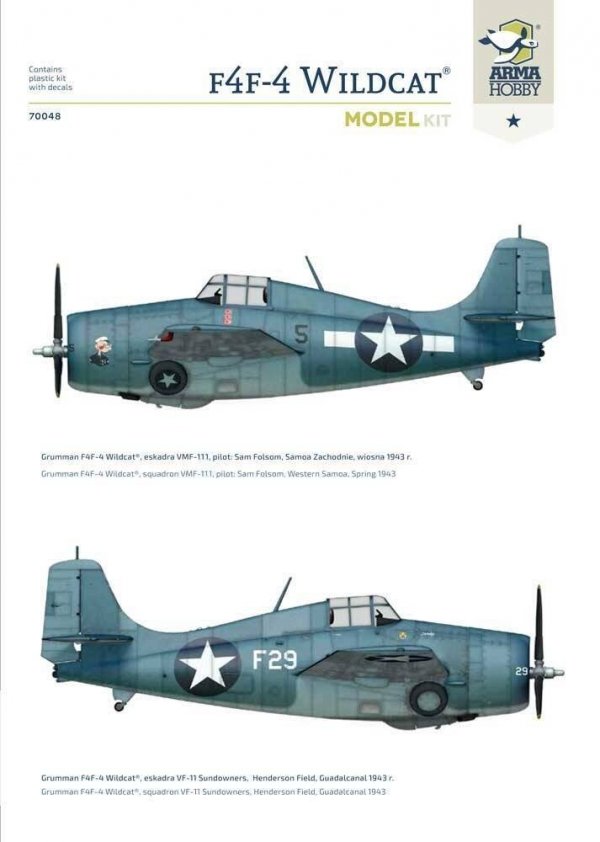 Arma Hobby 70048 F4F-4 Wildcat® Model Kit 1/72