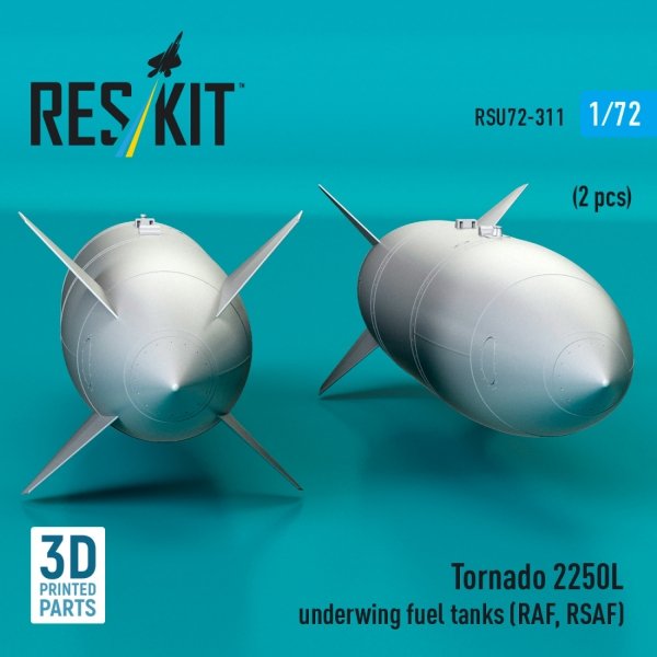 RESKIT RSU72-0311 Tornado 2250L underwing fuel tanks (RAF, RSAF) (2 pcs) (3D Printed) (1/72)