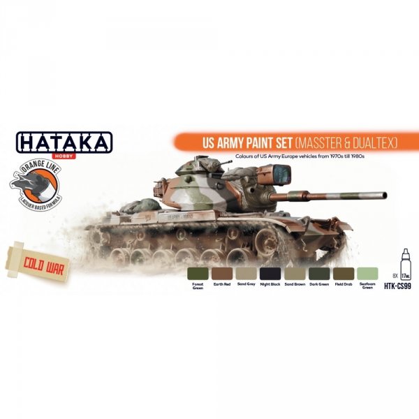 Hataka HTK-CS99 US Army paint set (MASSTER &amp; DUALTEX) (8x17ml)