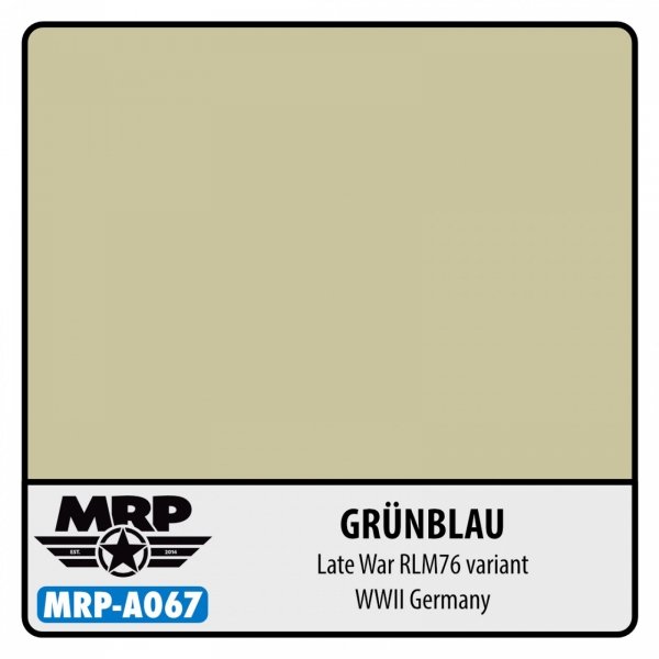 Mr. Paint MRP-A067 Grunblau (German Late war RLM76 variant) - aqua colors - 17ml