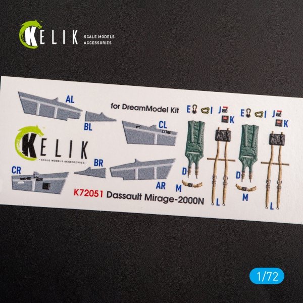 Kelik K72051 Mirage - 2000N - interior 3D decals for Dream Model kit (1/72)