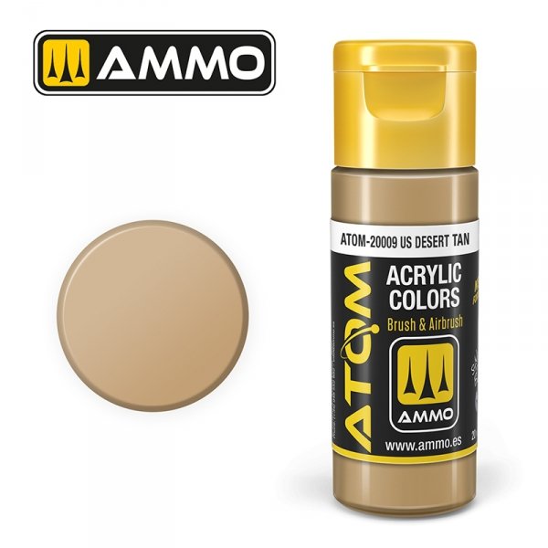 AMMO of Mig Jimenez 20009 ATOM COLOR US Desert Tan 20ml
