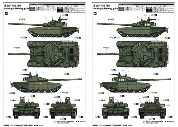 Trumpeter 09561 Russian T-72B3 MBT 1:35