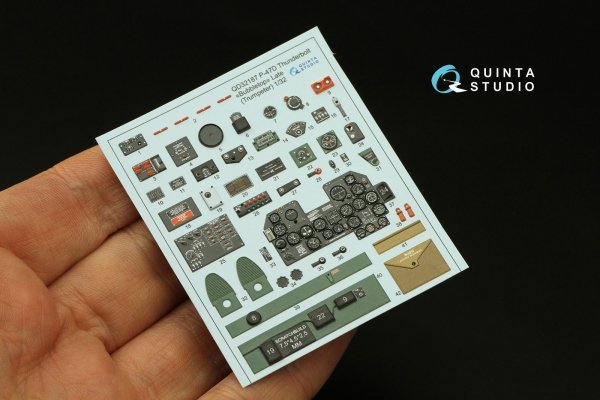 Quinta Studio QD32187 P-47D Thunderbolt Bubbletop (Late) 3D-Printed coloured Interior on decal paper (Trumpeter) 1/32