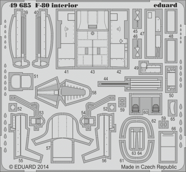 Eduard 49685 F-80 interior S. A. HOBBY BOSS 1/48