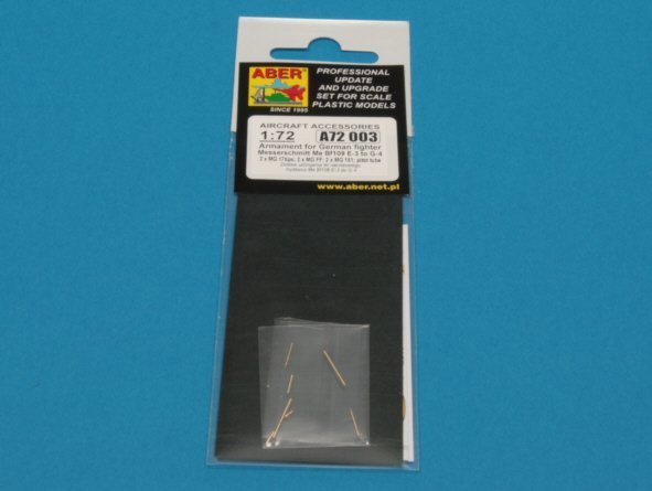 Aber A72 003 Armament for German fighter Me 109E-3 to G-4 (1:72)