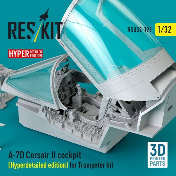RESKIT RSU32-0193 A-7D Corsair II cockpit (Hyperdetailed edition) for Trumpeter kit (3D Printed) (1/32)