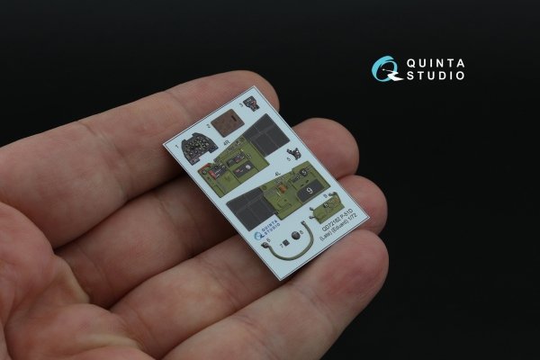 Quinta Studio QD72182 P-51D Mustang Late 3D-Printed &amp; coloured Interior on decal paper (Eduard) 1/72