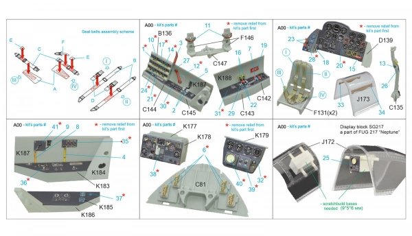 Quinta Studio QD32074 Me 262B1a/U-1 3D-Printed &amp; coloured Interior on decal paper (Revell) 1/32