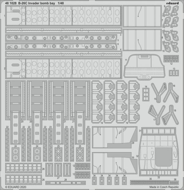 Eduard 481028 B-26C Invader bomb bay 1/48 ICM