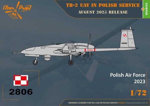 Clear Prop! CP72037 TB.2 UAV in Polish service STARTER KIT 1/72