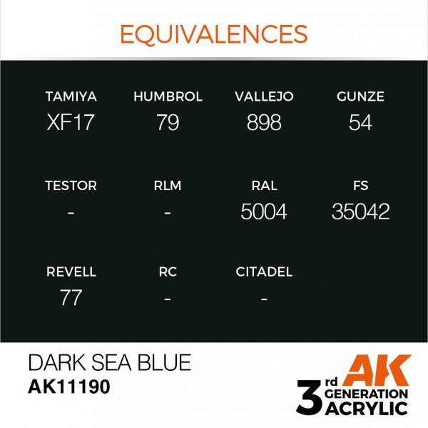 AK Interactive AK11190 DARK SEA BLUE – STANDARD 17ml