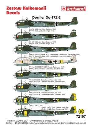 Techmod 72107 - Dornier Do 17Z (1:72)