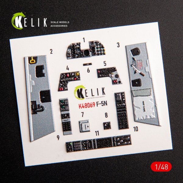 KELIK K48069 F-5N INTERIOR 3D DECALS FOR AFV CLUB KIT 1/48