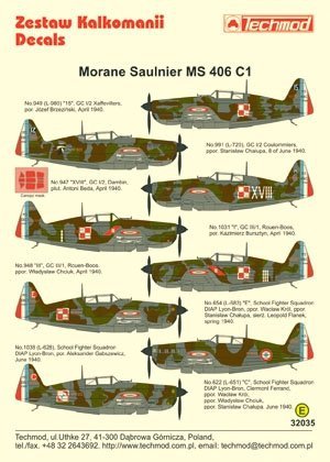 Techmod 32035 - Morane-Saulnier MS.406C1 (1:32)