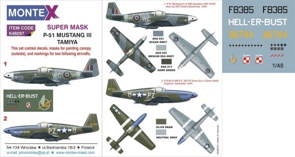 Montex K48297 P-51 Mustang III (RAF,USAAF) 1/48