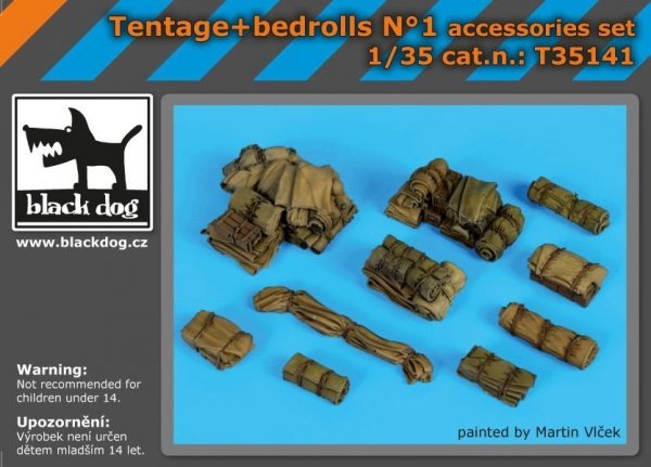 Black Dog T35141 Tentage+bedrols N 1/35