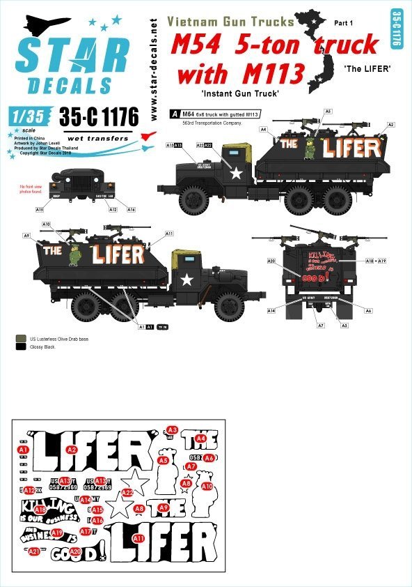 Star Decals 35-C1176 Vietnam Gun Trucks 1 1/35