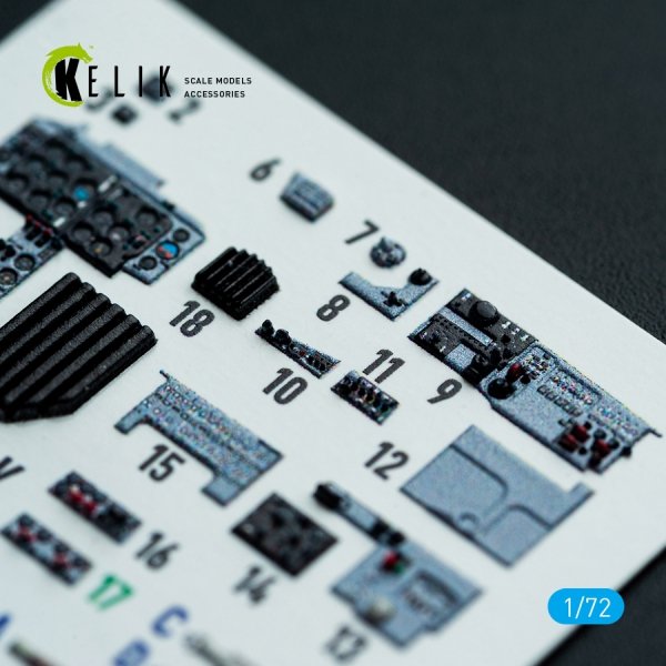 Kelik K72204 MiG-19P/PM - interior 3D decals for ClearProp kit (1/72)