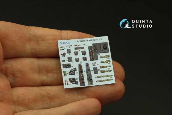 Quinta Studio QD72070 Me 410 3D-Printed &amp; coloured Interior on decal paper (Italeri) 1/72